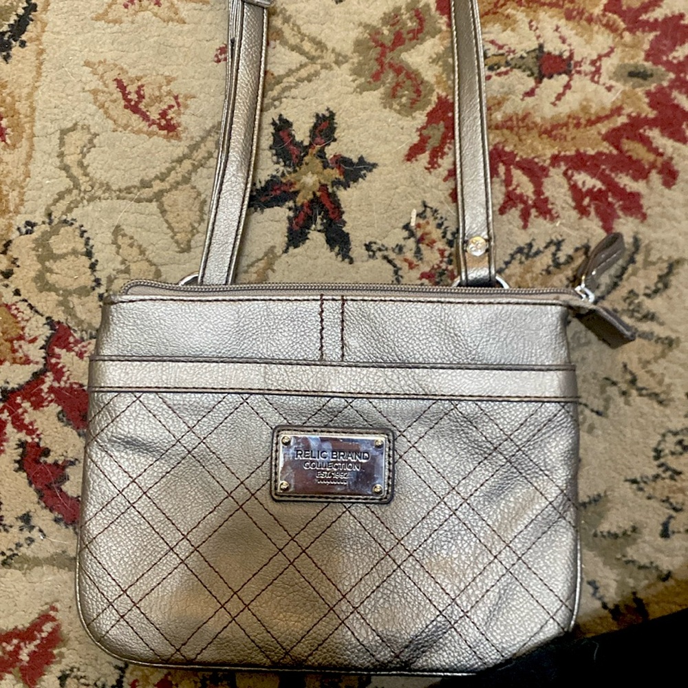 Gold relic brand bag real leather
